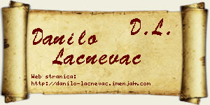 Danilo Lačnevac vizit kartica